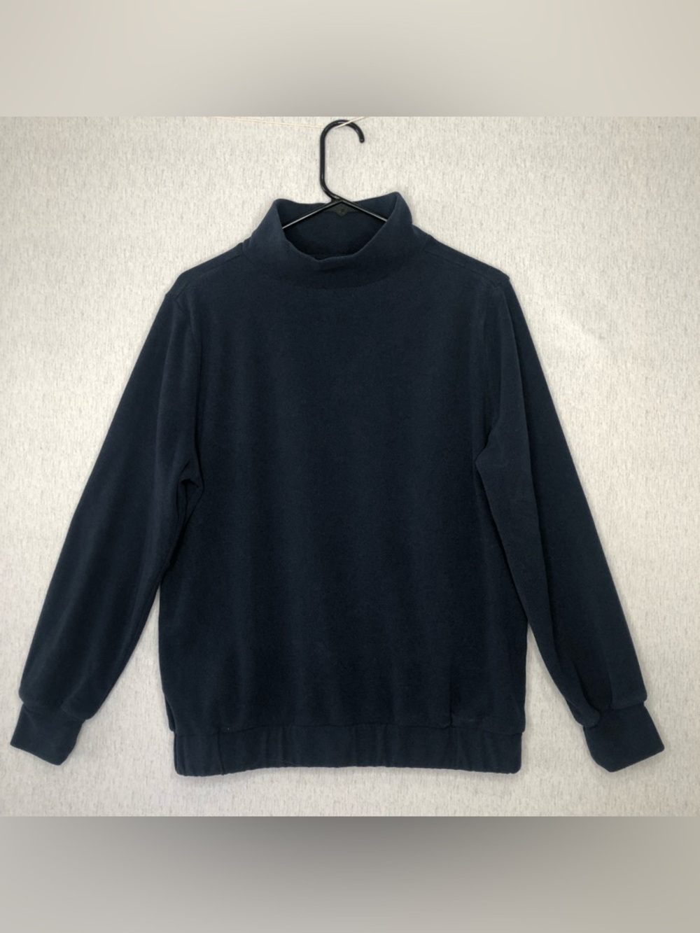 Dudley Stephens Baldwin Terry Fleece Pullover Sweater Mock Neck Elastic Waist S